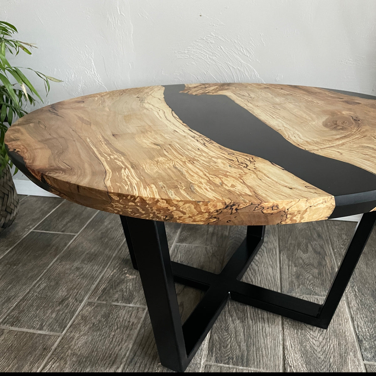 Spalted Maple Round Coffee Table - Ready to Ship - FREE SHIPPING