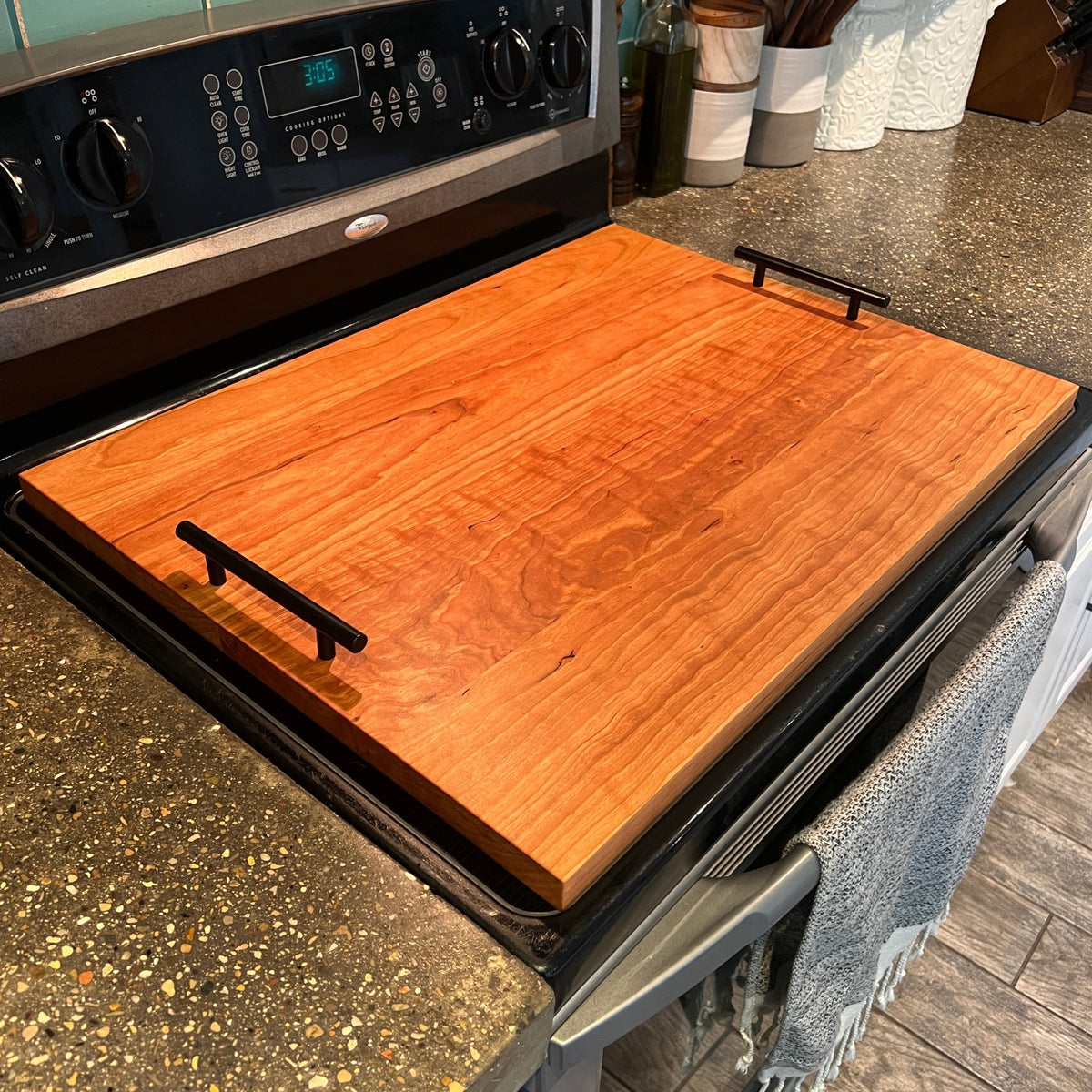Custom 2 Burner Cover-Center (No Sides) - Cutting Boards and More