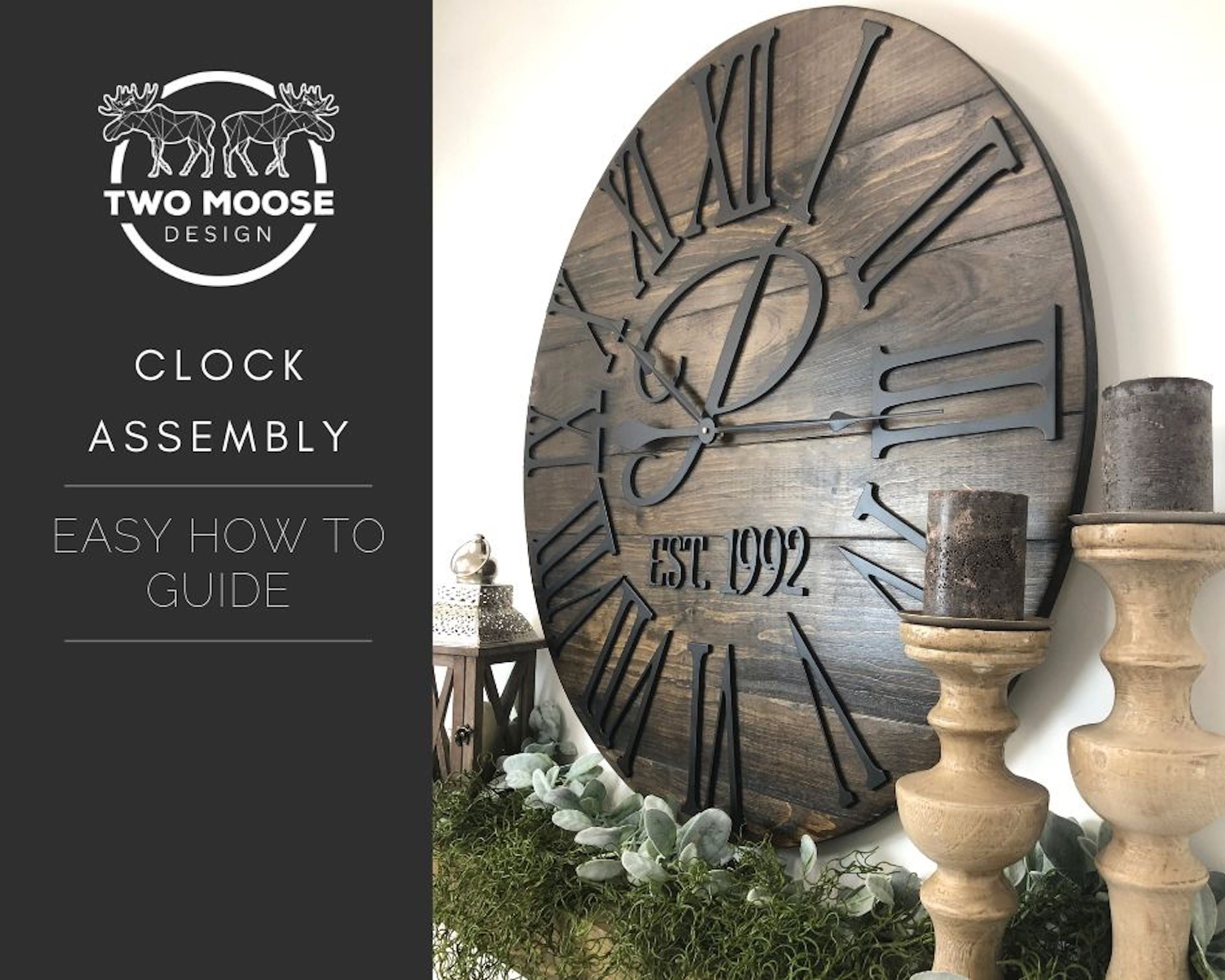 Two Moose Clock Assembly
