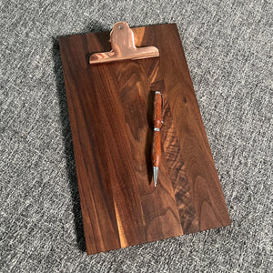 Small Clipboard Solid Walnut - 12" x 7" - READY TO SHIP - Two Moose Design