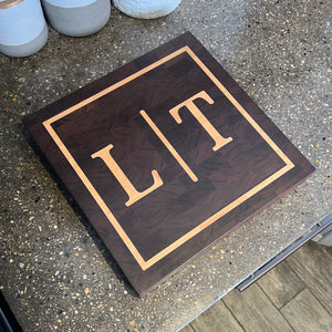 End Grain Cutting Boards with Custom Monogram Inlay - Two Moose Design