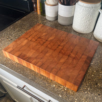 Pork Cuts Inlay Cutting Board - Cherry End Grain 17" x 13" - READY TO SHIP - Two Moose Design