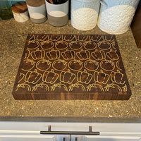 Tomato + Pepper Inlay Cutting Board - Walnut End Grain Cutting Board - Two Moose Design