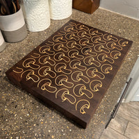 Mushroom Inlay Cutting Board - Walnut End Grain Cutting Board