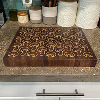 Mushroom Inlay Cutting Board - Walnut End Grain Cutting Board