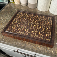 Hot Pepper Cutting Board - Walnut End Grain with Maple Inlay 17" x 13" - READY TO SHIP - Two Moose Design