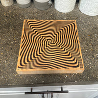 Square Illusion End Grain Cutting Board - Maple with Black Walnut Inlay