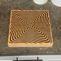 Square Illusion Maple End Grain Cutting Board with Black Walnut Inlay - READY TO SHIP