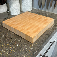 Square Illusion End Grain Cutting Board - Maple with Black Walnut Inlay