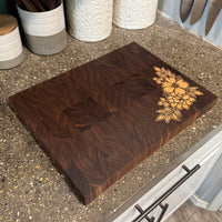 Walnut End Grain Cutting Boards with Custom Flower Inlay