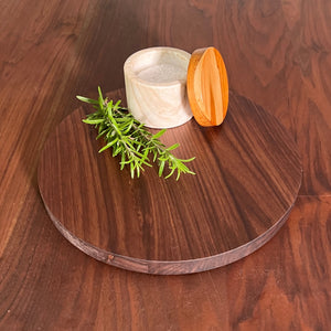 Black Walnut Lazy Susan Round Tray - Food Safe - Two Moose Design