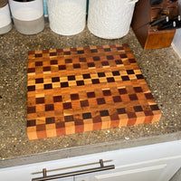 Hardwood Cutting Board - Chaos Series End Grain 14.5" x 13" - READY TO SHIP - Two Moose Design