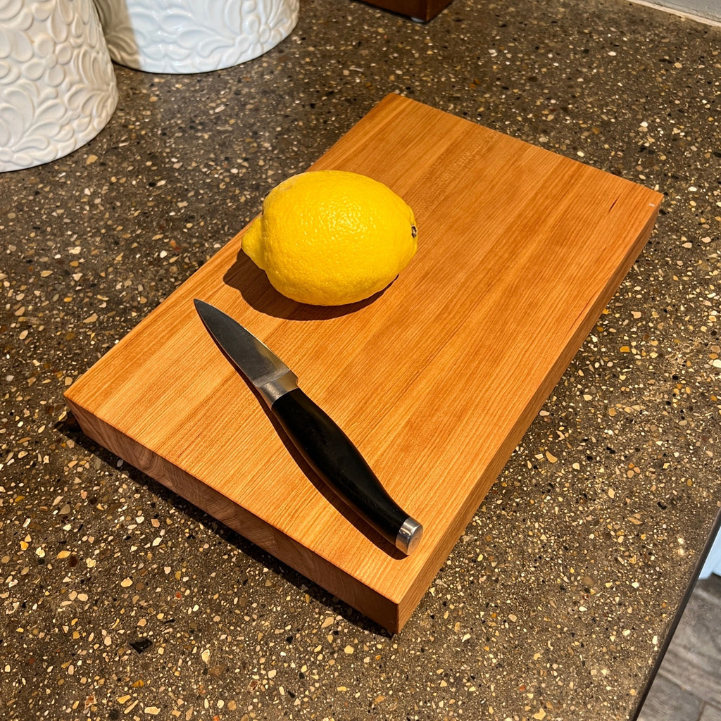 Small Prep Cutting Board - Cherry Edge Grain Cocktail Board 12" x 8" - READY TO SHIP - Two Moose Design