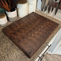 READY TO SHIP - 20 X 16 Floral Inlay Walnut End Grain Cutting Board