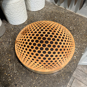 round cutting board on counter top