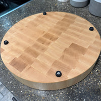 READY TO SHIP - Sphere Illusion End Grain Cutting Board - Maple with Black Walnut Inlay