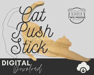 Cat Push Stick SVG - Two Moose Design