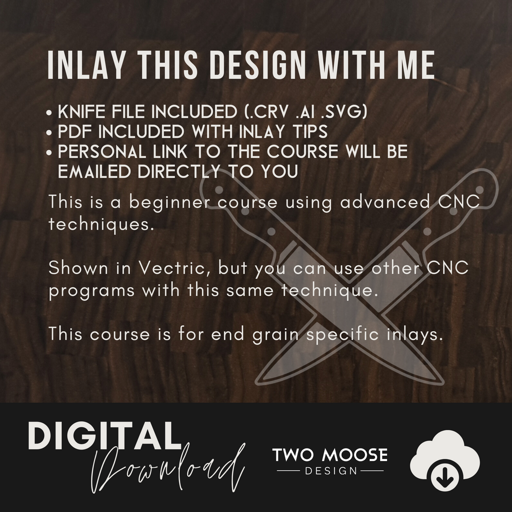 Course Cut File Intro to Inlays - CNC Inlay Course on End Grain Cutting Boards