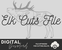 Venison Cuts SVG - Elk Butcher Cuts File - Two Moose Design