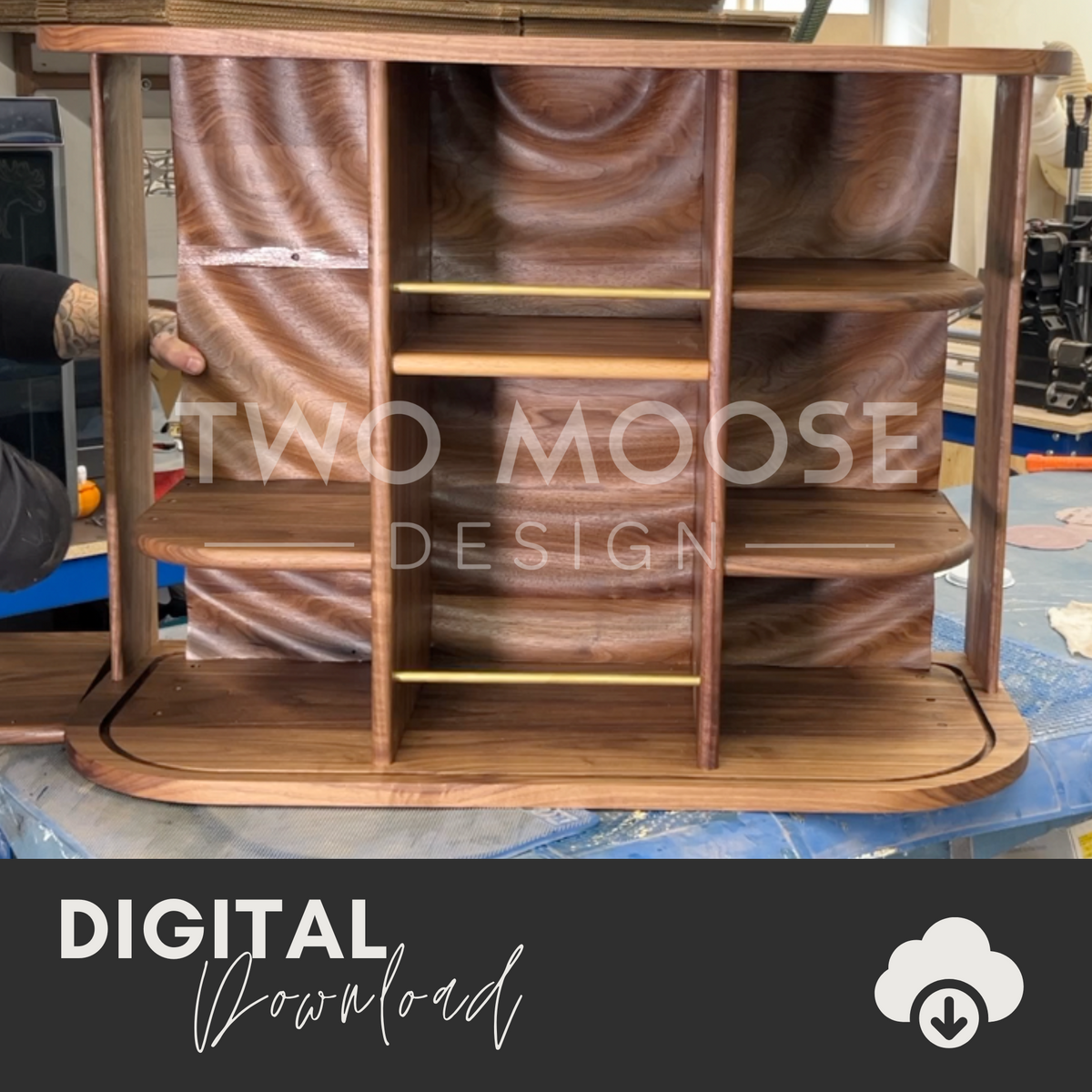2 Moose Design Large Tambour Espresso Cabinet CNC Plans