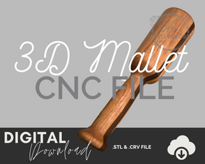 3D Chisel Mallet STL - Two Moose Design