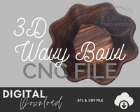 3D Wavy Bowl STL - Two Moose Design