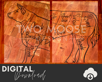 Beef Cuts SVG - Cow Butcher Cuts File - Two Moose Design