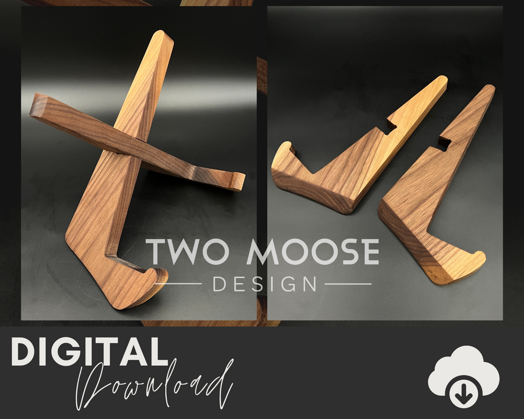 2 Moose Design Cutting Board Stand SVG