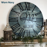 "The Bailey" Big 3D Roman Numeral Wall Clock - Two Moose Design