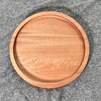 Round Mahogany Ottoman Tray - Food Safe - Solid Hardwood - Two Moose Design