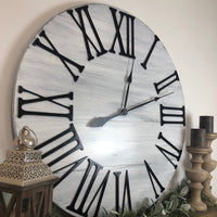 "The Bailey" Big 3D Roman Numeral Wall Clock - Two Moose Design