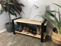 Maple Bench Metal & Maple Modern Shoe Bench - Two Moose Design