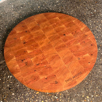 Sphere Illusion End Grain Cutting Board - Cherry with Black Walnut Inlay - Two Moose Design