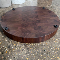 Many Have Eaten Here Few Have Died End Grain Black Walnut Cutting Board with Maple Inlay - Two Moose Design