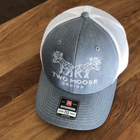 GREY & WHITE TWO MOOSE HAT - Two Moose Design