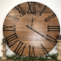 "The Bailey" Big 3D Roman Numeral Wall Clock - Two Moose Design