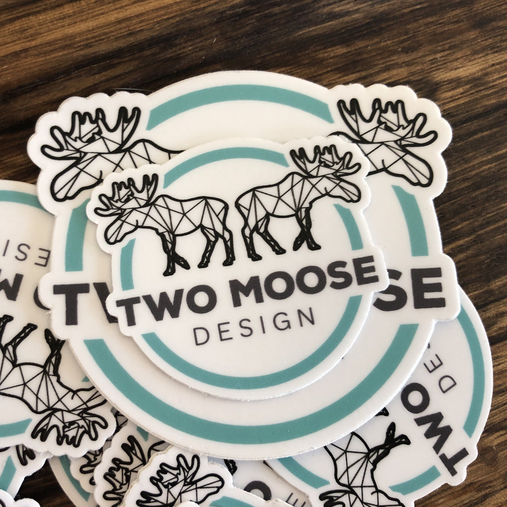 2 Moose Design Two Moose Design Stickers