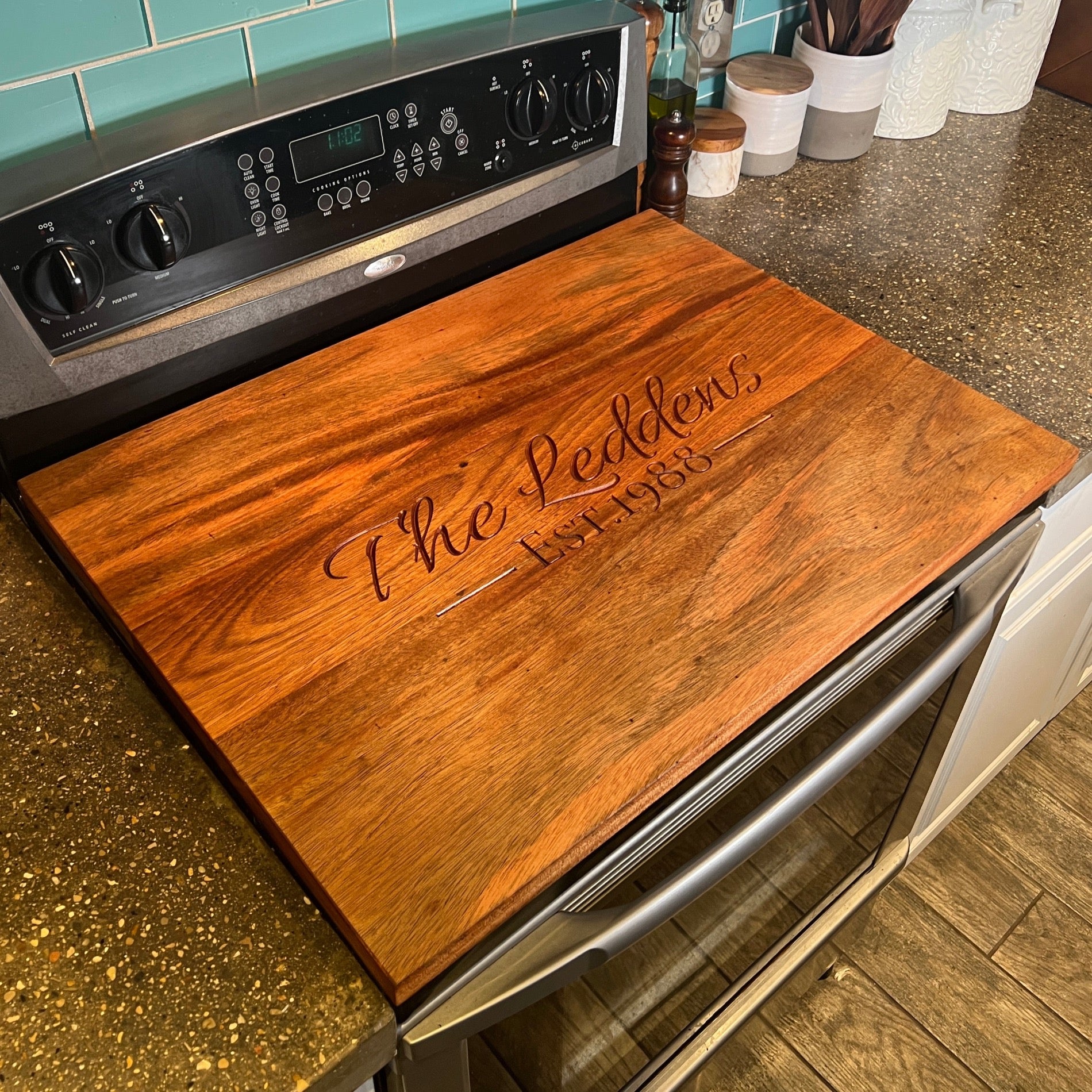 Mahogany Noodle Board - Stovetop Cover - Cutting Board - Food Safe Ser