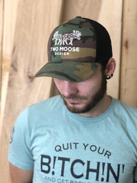 CAMO TWO MOOSE HAT - Two Moose Design