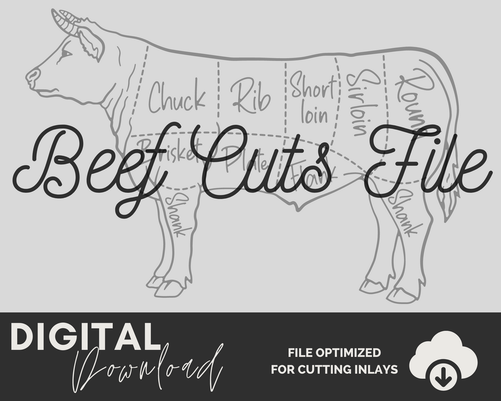 Beef Cuts SVG - Cow Butcher Cuts File - Two Moose Design